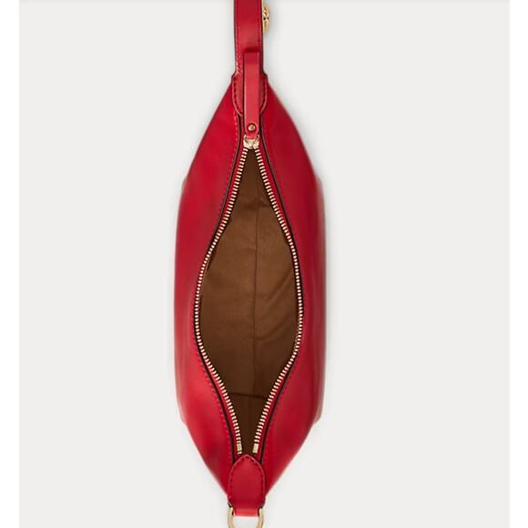 Lauren Ralph Lauren KASSIE Small Leather Shoulder Crossbody Bag in Red NWT $295 - Picture 6 of 15